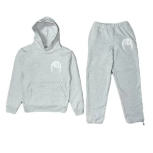 Lightning arc logo sweatsuit (GREY/WHITE)