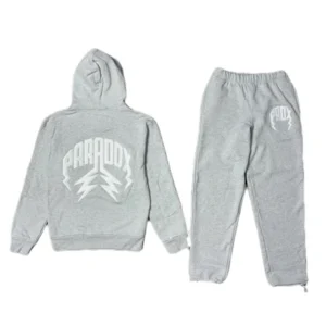 Lightning arc logo sweatsuit (GREY/WHITE)