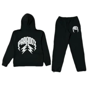 Lightning arc logo sweatsuit (BLACK/WHITE)