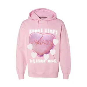 CANDY HEARTS LIGHTING ARC LOGO PUL OVER HOODIE (PINK)