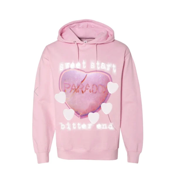 CANDY HEARTS LIGHTING ARC LOGO PUL OVER HOODIE (PINK)