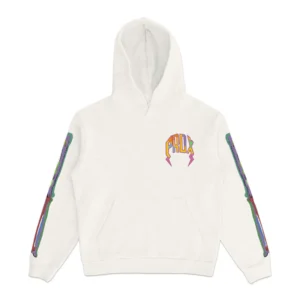 "THERMAL BONE SLEEVE" LIGHTNING ARC LOGO PULL-OVER HOODIE (BONE WHITE)