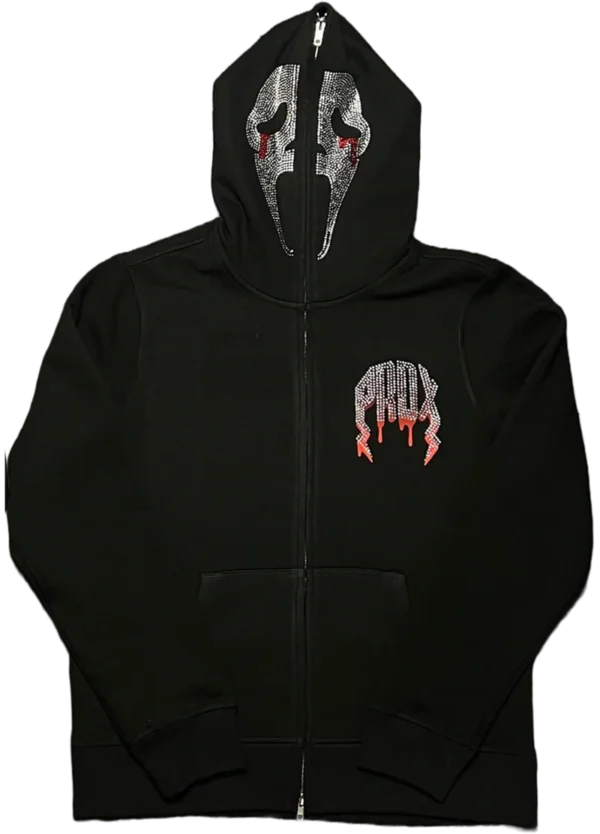 Halloween Swarovski Full-Zip Hoodie (BLACK)