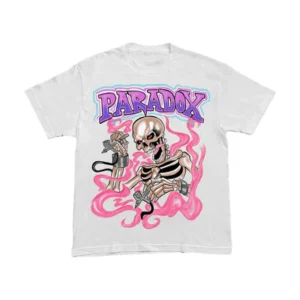 AIRBRUSHED SKELETON TEE (WHITE/PINK)