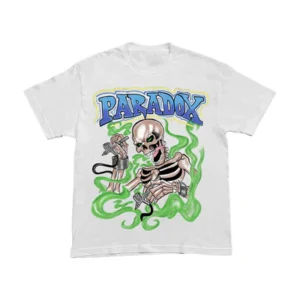 AIRBRUSHED SKELETON TEE (WHITE/GREEN)