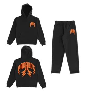 Lightning arc logo sweatsuit (BLACK/ORANGE)