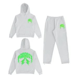 Lightning arc logo sweatsuit (GREY/GREEN)