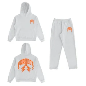 Lightning arc logo sweatsuit (GREY/ORANGE)