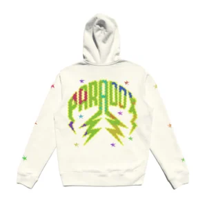 "THERMAL BODY SCAN" LIGHTNING ARC LOGO FULL-ZIP HOODIE (BONE WHITE)