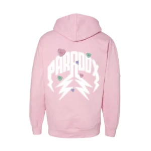 CANDY HEARTS LIGHTING ARC LOGO PUL OVER HOODIE (PINK)